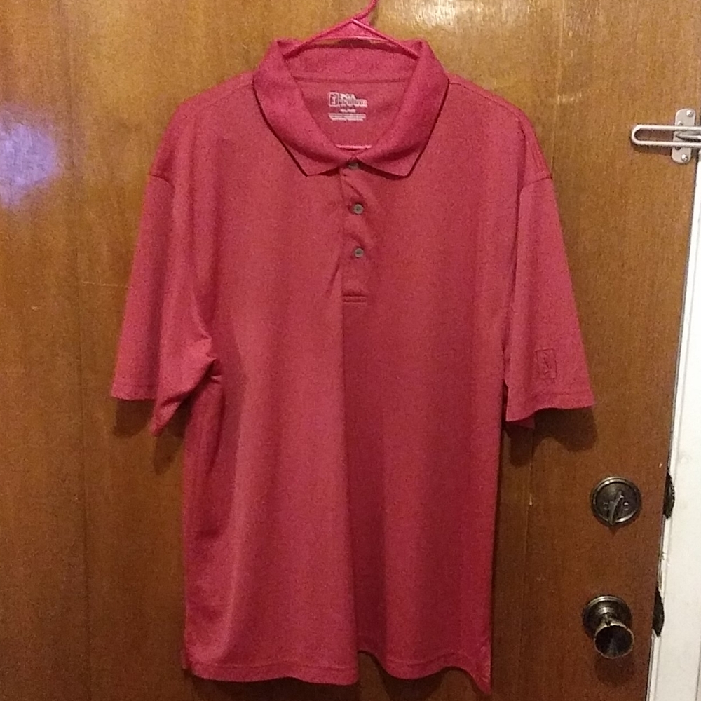 Orange red mixed color polo shirt